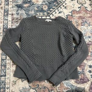 Charcoal Cable Knit Women's Sweater